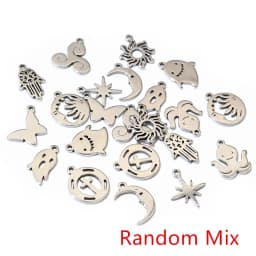 30pcs Stainless Steel Small Charms Ghost Moon Butterfly Star Cute Pendant Charm DIY Jewelry Making Accessories Necklace Bracelet