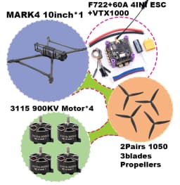 BCUBE MARK4 V2 8/9/10inch F722 Flight Control 45/60A 4INI ESC Rack Drone FPV Carbon Fiber PV Racing Drone Quadcopter Freestyle