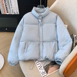 2025 New plus Size Thickened Loose Short Hooded Bread Women's Cloud Puff Cotton Jacket Winter Warm Long Sleeve High Collar