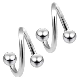1Pair Surgical Steel Spiral Twisted Lip Ring Nose Rings 16 Gauge Ear Cartilage Helix Piercing Body Accessories Jewelry