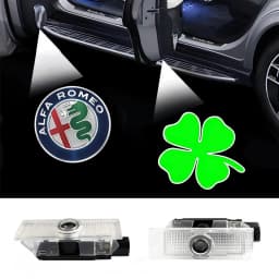 2 LED Car Door Logo Lamp Projector Laser Lights For Alfa Romeo Accessories Stelvio Brera Spider Giulia Giulietta 159 166 GT Mito