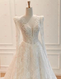 Customized V-neck Long-Sleeved A-Line Elegant Wedding Dress Vestidos De Novia Amanda Novias Amanda Novias Official