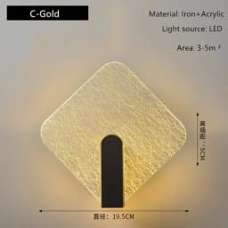 New Light Luxury Acrylic Wall Lamp AC90-260V Staircase Hallway Background Wall Living Room Bedroom Bedside Minimalist Wall Lamp
