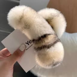 Natural Rex Rabbit Fur Big Crab Hair Clip for Girls Rabbit Hair Claw Clips Cute Ponytail Women's Barrettes Fluffy Hair Crab