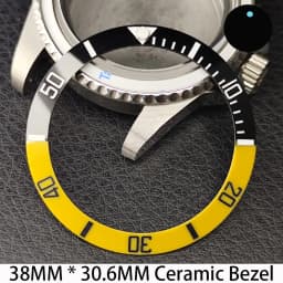 Sloping 38mm * 30.6mm Ceramic/Aluminum Bezel GMT and Diving Watch Insert Fits for 40mm Men's Watch Case Bezel Replacement Insert