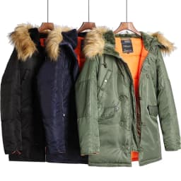 Plus Size Fur Hood Long Waterproof Pilot Windproof Air Force Winter Parka Thick Men Outwear Coat plus Size N3B Military Jacket