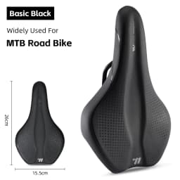 WEST BIKING Bicycle Saddle Hollow Breathable Comfortable Cycling Seat Shock Absorption Non-slip PU Leather for MTB Road Bike