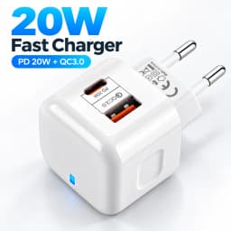 20W Dual Port USB C PD Fast Charger EU US UK Plug Quick Charging Wall Adapter for iPhone 15 14 13 12 11 Samsung HTC LG