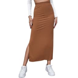 Summer 2026 New High-Waisted Girls Buttocks Split Long Skirt Sexy Spice Girl Pure Sensual Woman in the Long-Ribbed Skirt