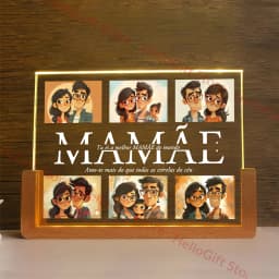 Personalized Custom Photo Text 3D Acrylic Lamp Customized NightLight for MOM DAD LOVE Family Friend Birthday Festival Day Gift