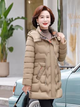 Women's Winter Thickened Long Cotton Jacket Quilted Slim Fit Waist-Cinching down Coat Regular Sleeve Long Zipper Closure
