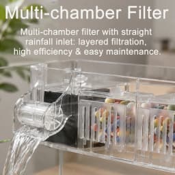 220V 3W Aquarium Fish Tank Top Filter Box with Bio Balls and Submersible Pump Water Circulation Rainfall Oxygen Waterfall System