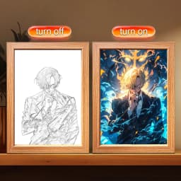 Anime Character One Piece Luffy Zorro Animated Frame LED Light Study Bedroom Christmas Birthday Gift