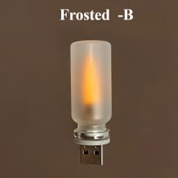 USB Flame Flickering Night Light 5v Frosted Clear Glass LED Flickering Dynamic Candle Light DIY Car Home Atmosphere Lighting