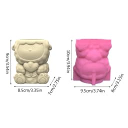 3D Animal Flowerpot Pen Holder UV Crystal Epoxy Mold Elephant Cement Plaster Clay Resin Silicone Mould DIY Crafts Casting Mold