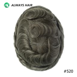 Invisible Hairline Hair System Unit for Men 0.03-0.04mm Super Thin Base Toupee Indian Human Hair Mens' Topper Wig