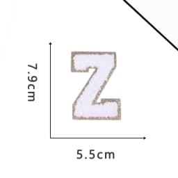 A-Z White Chenille Letter Patches Towel Sequins Clothing Patch Clothes Sew on Applique DIY Garment Hat Decor