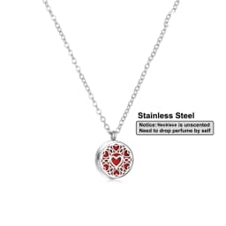 Stainless Steel Aromatherapy Essential Oil Diffuser Necklace Mini Tree Flower 12mm Locket Charm Aroma Perfume Pendant Necklace