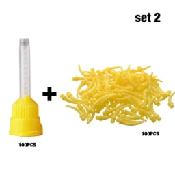 50/100PCS Dental Mixing Tips 1:1 Dental Silicone Tips Printing Gun Mixing Tips Dental Materials Dental Supplies Mixing Tube