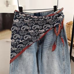 Elegant Multi-functional Floral Triangle Scarf cotton Floral Waist Belt Triangle Tie-Dye Women's Necktie Summer