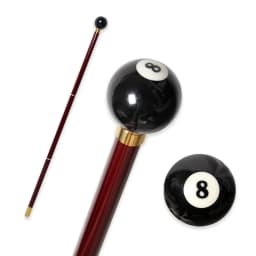 Black 8th Billiards Resin Handle 3-Piece Red Wooden Walking Stick Elegant Fashionable Decorative Canes for Men And Women