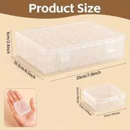 31Pcs (30 Small Boxes + 1 Large Box) Craft Storage Box and Organizer, Clear Plastic Storage Box - Suitable for Beads, Jewelry and