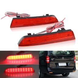 2Pcs Red LED Rear Bumper Reflector Lights Car Tail Lamps Brake Stop Light For Mercedes-Benz W447 Vito Tourer Dualiner V-Class