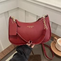 Fashion Classic Letter Graphic Design Solid Color PU Leather Crescent Y2K Underarm Shoulder Bags for Women's Tote Crossbody Bags