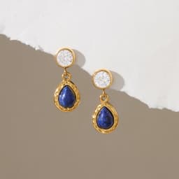 Youthway Water Drop Natural Stone Zircon Drop Earring For Women 18K Gold PVD Plated Stainless Steel Waterproof Earring Jewelry
