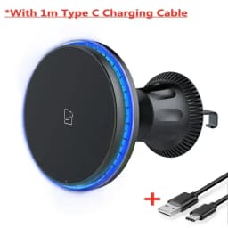Auto Fast Magnetic Wireless Charger LED Air Outlet Phone Holder For iPhone 17 16 15 14 13 12 Pro Max Car Quick Charging Station