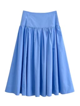 HH Women Spring Fashion Versatile Elegant Puffy Solid Long Skirt Female High Waist Zipper Casual Temperament Simple A-Line Skirt