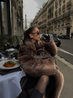 Brown Stripes Gradient Premium Faux Fur Maxi Long Coat Luxury Vintage Fluffy Lapel Collar Midi Coat Pinterest Style Slay Outfits