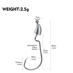 Crank Jig Head Hook 1.75g 2.5g 3.5g 5g 7g 10g 14g Fishing Hook Jigging Lure Hard Bait Soft Worm Fishhook Jig Hook For Fishing