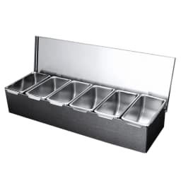 Ingredient Container 6 Grids Stainless Steel Spice Jars Set Thickening Side Kitchen Bar Container with Cover