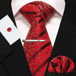 8cm Silk Mens Ties Green Black Ties Plaid Stripe Necktie Pocket Square Cufflinks Tie Clips Set Men's Wedding Business Party Tie