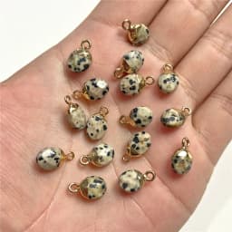 5pcs Natural Stone Oval Faceted Charm Pendant for DIY Jewellery Making Necklace Earrings Gem Pendant Accessory 6x10MM Wholesale