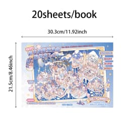 Mr. Paper 20pcs Oversized Miniature Scene Sticker Book 7.0 3D Diorama Journal Decor, Creative Collage Material DIY Stress Relief