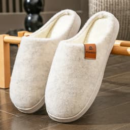 Winter Men Felt Platform House Slippers Ultra Warm Cushion Cozy Living Non-Slip TPR Outdoor Indoor House