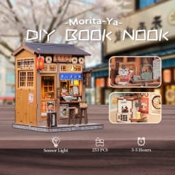 Original CUTEBEE Book Nook Kit DIY Doll House Bookshelf Insert Amazing Gift for Child Morita-Ya Japanese Style DIY Miniature Toy