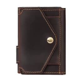 Superior New Man Vintage RFID Blocking Money Wallet Automatic Pop-up Credit Card Case Business Purse Cash Coin Pocket for Men