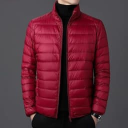 Autumn Winter Lightweight down Cotton Jacket Men's Short Collar Hooded Medium Lightweight Thin Outerwear Discontinued Size