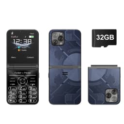 SERVO Flilo9 Folding Mobile Phone Dual SIM Standby Call Recording Speed Dial FM Radio Torch 3G WCDMA Foldable Button Cellphones