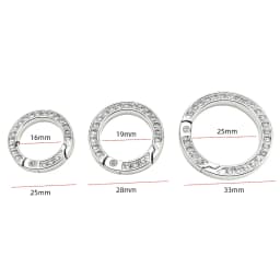5-30pcs Bling Rhinestone Spring O-Rings round Hooks Clip Carabiner Buckle for DIY Keyrings Handbag Purse Car Keychain Accessory