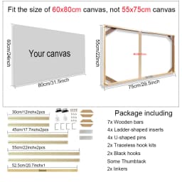 24 Sizes Modern Wood Canvas Frame Wooden Frames Wooden Photo Oil Painting Canvas Diamond Painting Frames Canvas Wood Wall Frame