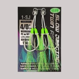1-SJ Slow Jigging Twin Assist with Mustad Hooks Glow Jigging Hooks Sea-Bream Sea Fishing Hook