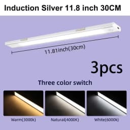 Motion Sensor Cabinet Lights Dimmable LED Night Light Wireless USB Rechargeable Led Tube Light for Wardrobe 3Colors Night Lamp
