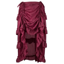 Women's Plus Size Victorian Gothic Steampunk Midi Skirt Sexy High-Low Ruffles Vintage Elasticity Pleated Corset Party Skirts