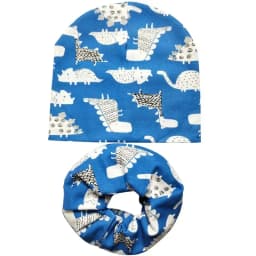 New Winter Children Scarf Hat Sets Cartoon Dinosaur Baby Head Cover Spring Warm Neck Collar Kids Beanies Set Cotton Children Hat