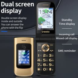 YEEMI K21+ LTE 4G Flip Mobile Phone 2.4'' Screen 1100mAh Large Button Loud Voice For Elderly Cellphone MP3 MP4 SOS LED Light