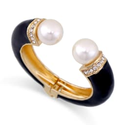 10 Colors Boho Personalized Double Pearls Cuff Bangle for Women Party Bracelet Engagement Accessory Rhinestone Bangles Jewelry